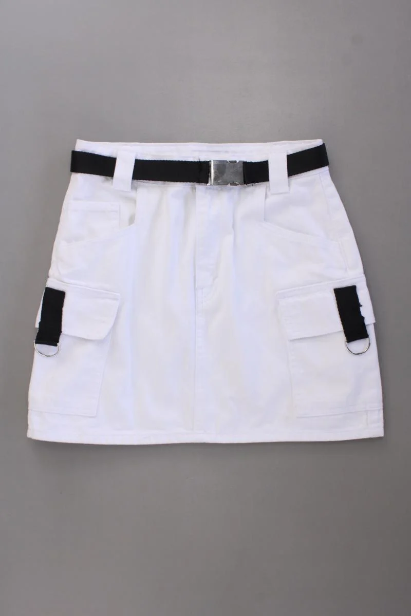 Topshop Kurzer Rock Gr. 36 weiß aus Baumwolle