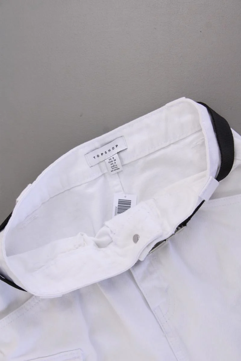 Topshop Kurzer Rock Gr. 36 weiß aus Baumwolle