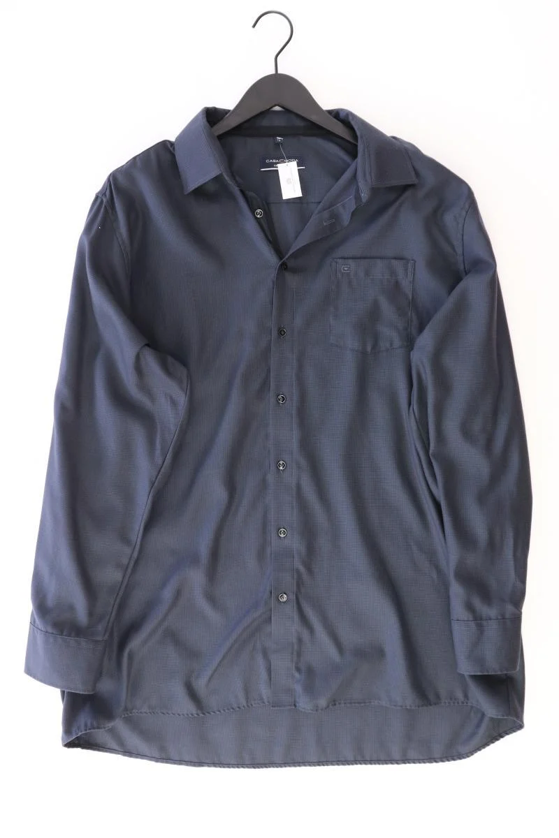 Casa Moda Langarmhemd für Herren Gr. Hemdgröße 46 blau aus Baumwolle