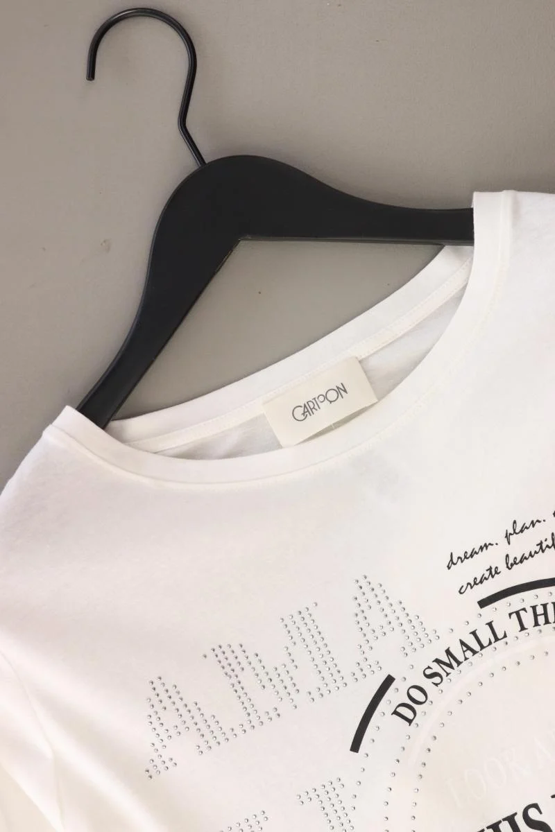 Cartoon Longsleeve-Shirt Gr. 38 Langarm creme aus Baumwolle