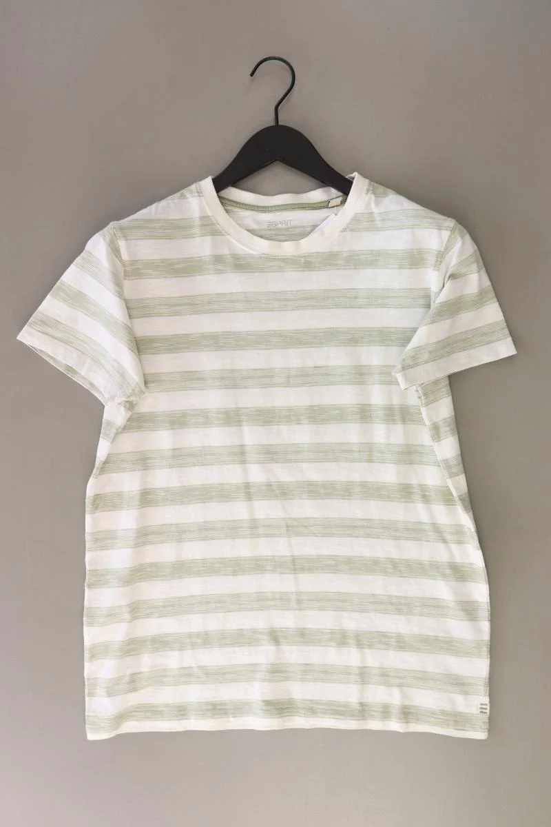 Esprit Ringelshirt für Herren Gr. S gestreift Kurzarm grün aus Baumwolle