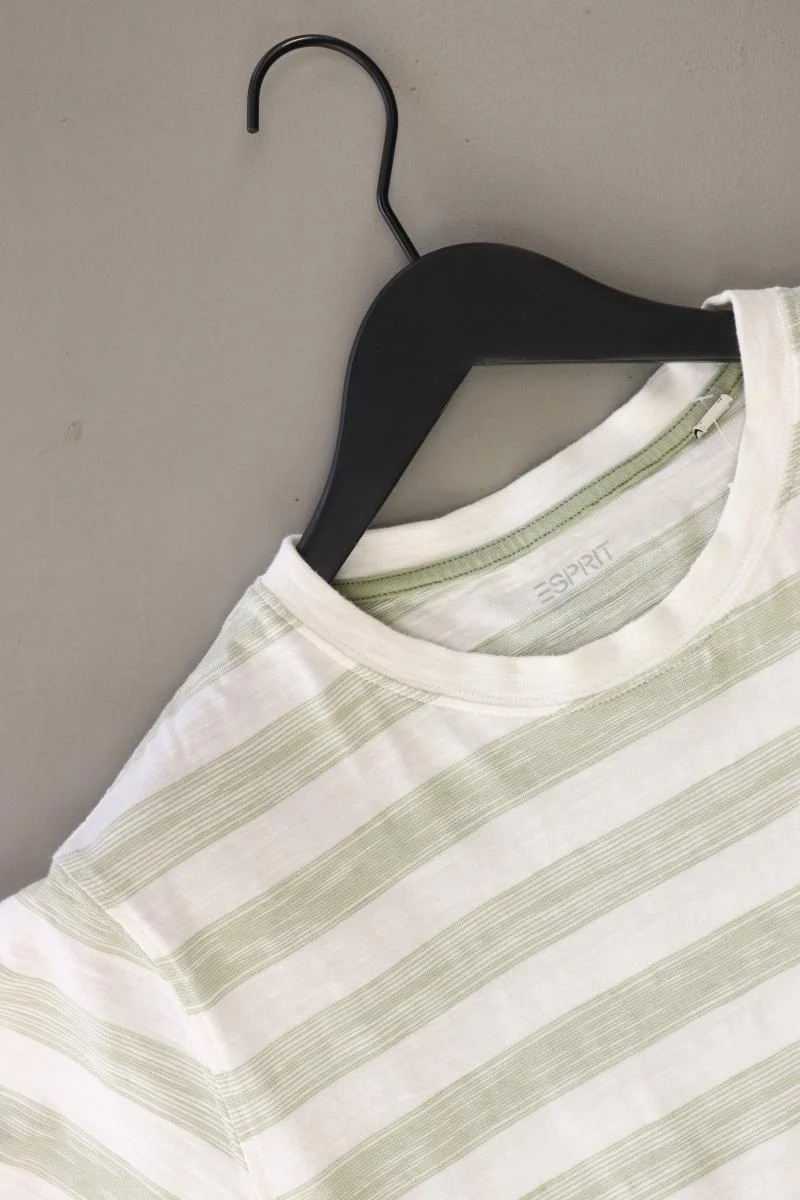 Esprit Ringelshirt für Herren Gr. S gestreift Kurzarm grün aus Baumwolle