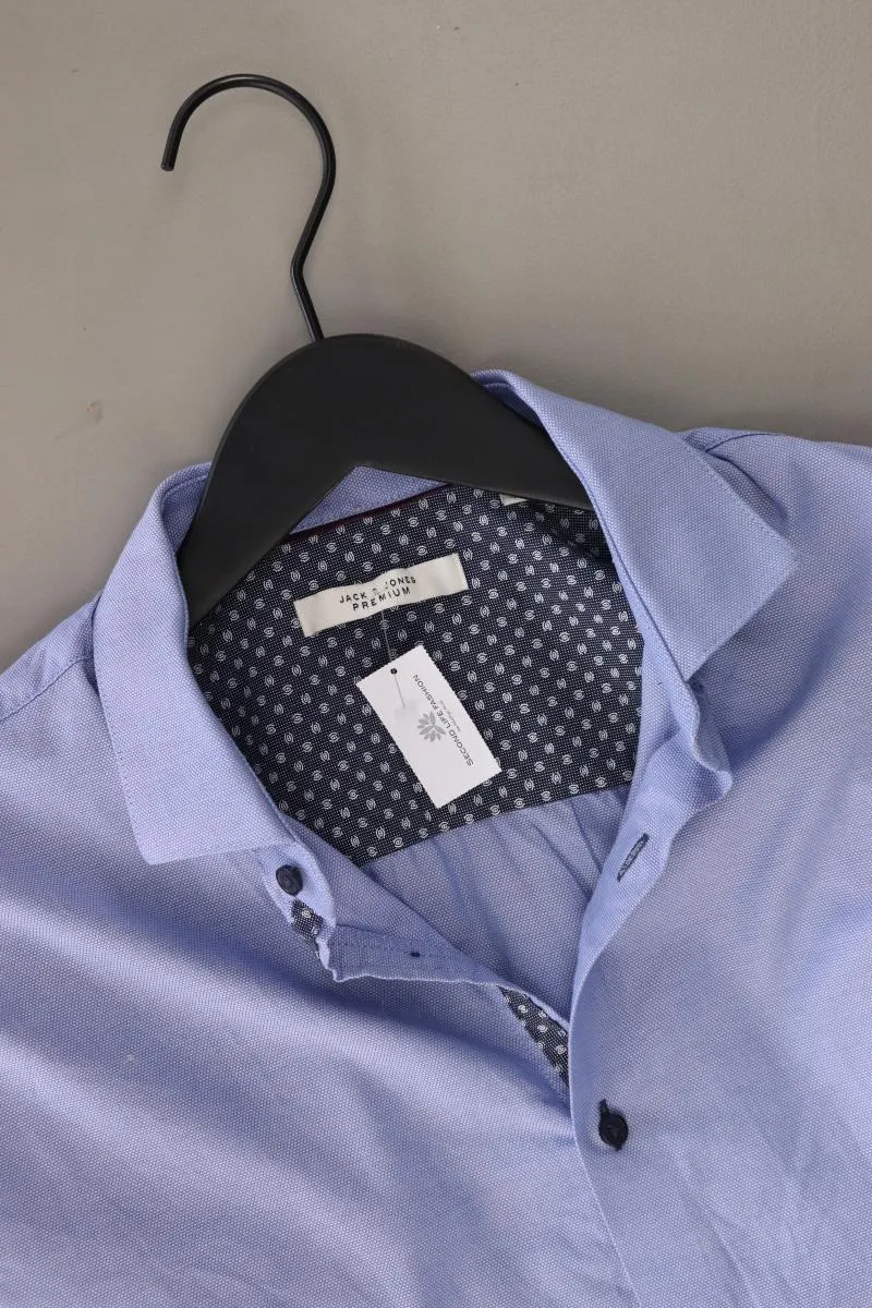 Jack & Jones Langarmhemd für Herren Gr. M blau aus Baumwolle