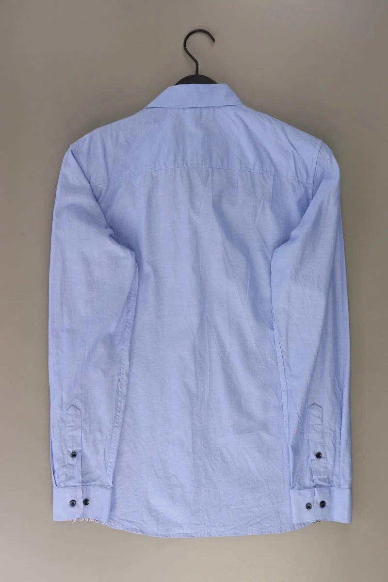 Jack & Jones Langarmhemd für Herren Gr. M blau aus Baumwolle