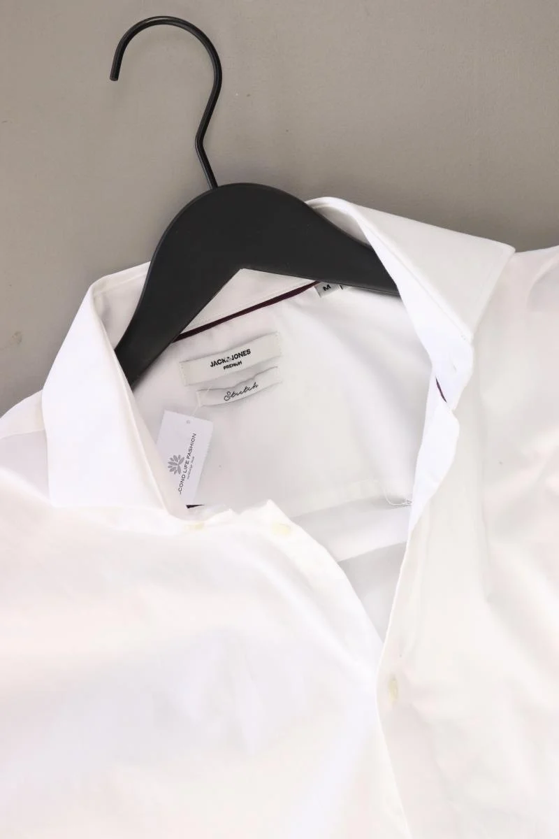Jack & Jones Langarmhemd für Herren Gr. M weiß aus Baumwolle