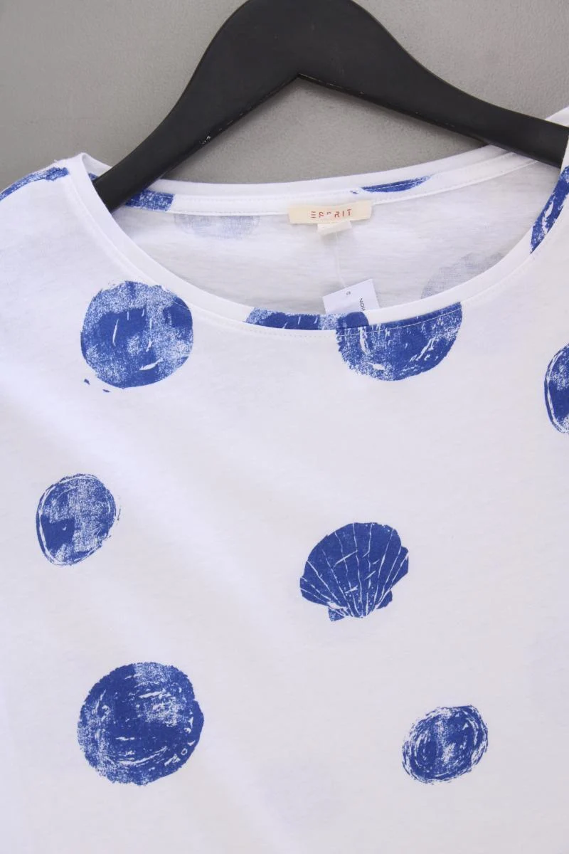 Esprit Shirt mit Muschelprint Gr. L Kurzarm weiß