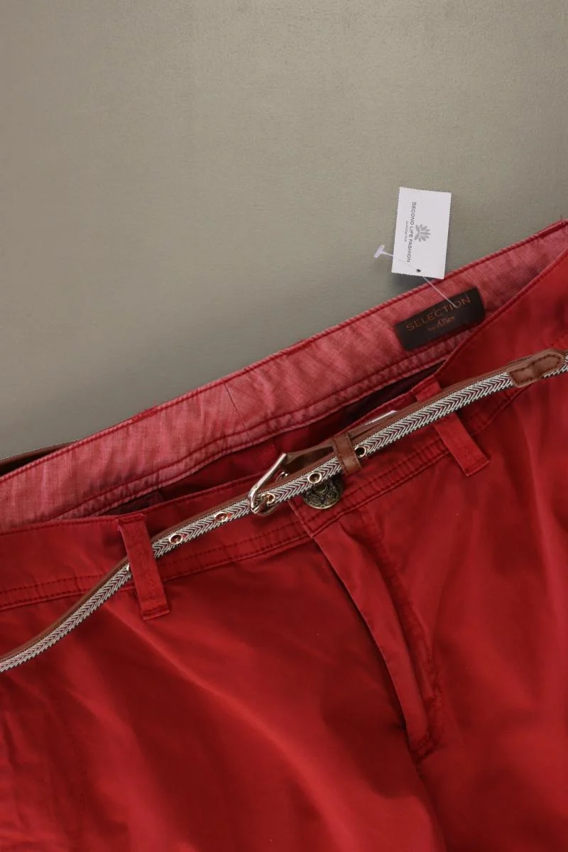 Selection by s.Oliver Hose Gr. 38 mit Gürtel rot aus Baumwolle