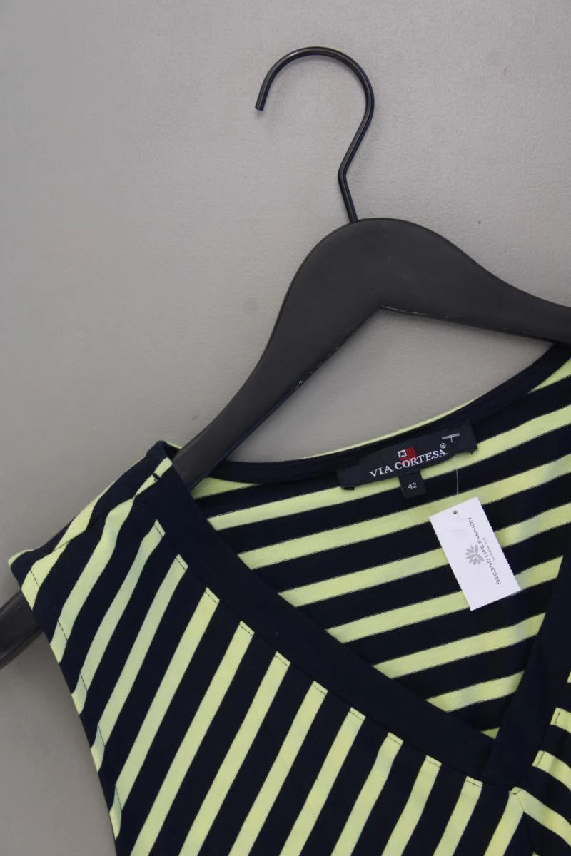 Via Cortesa Jerseykleid Gr. 42 gestreift Ärmellos gelb