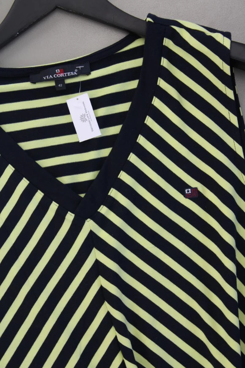 Via Cortesa Jerseykleid Gr. 42 gestreift Ärmellos gelb