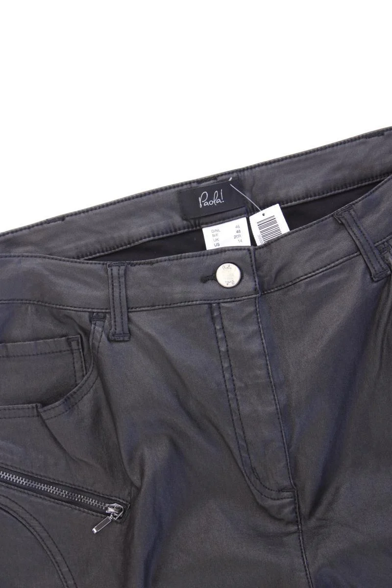 Paola Kunstlederhose Gr. 46 neuwertig schwarz aus Viskose