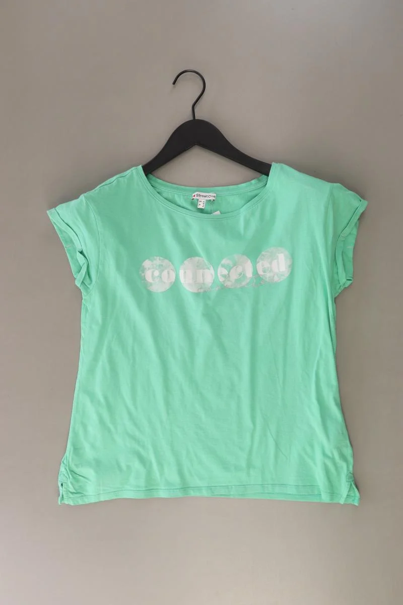 Street One Printshirt Gr. 34 Kurzarm grün aus Baumwolle