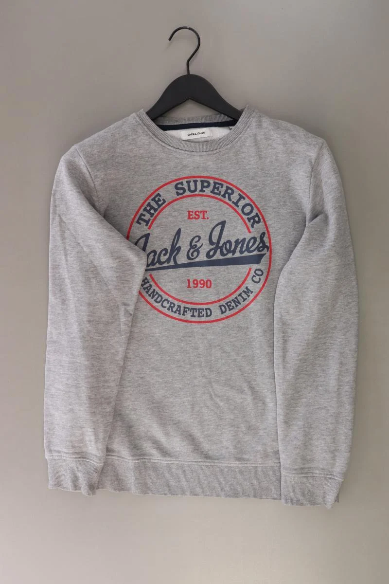 Jack & Jones Langarmpullover für Herren Gr. L grau aus Baumwolle