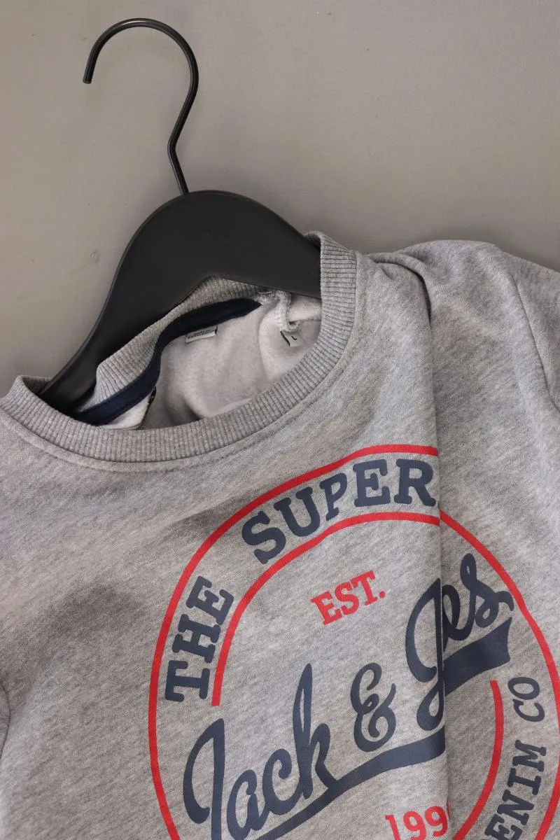 Jack & Jones Langarmpullover für Herren Gr. L grau aus Baumwolle