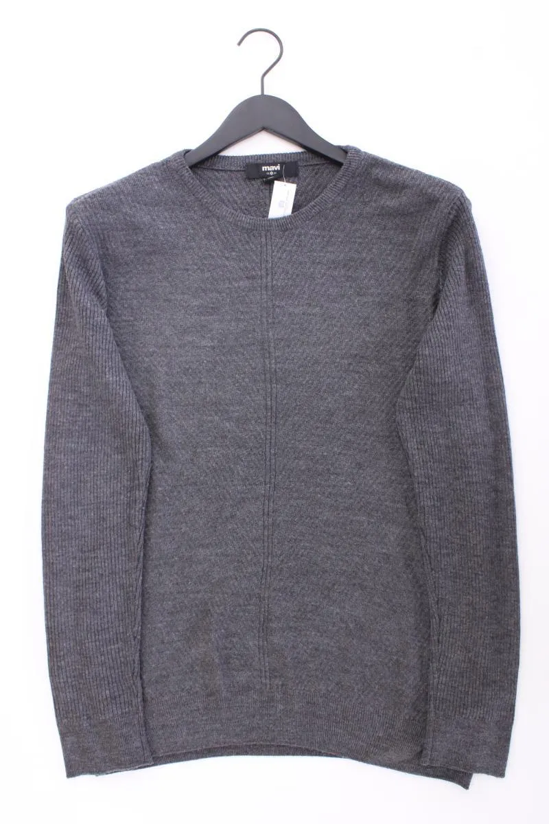 Mavi Langarmpullover für Herren Gr. M grau aus Polyacryl