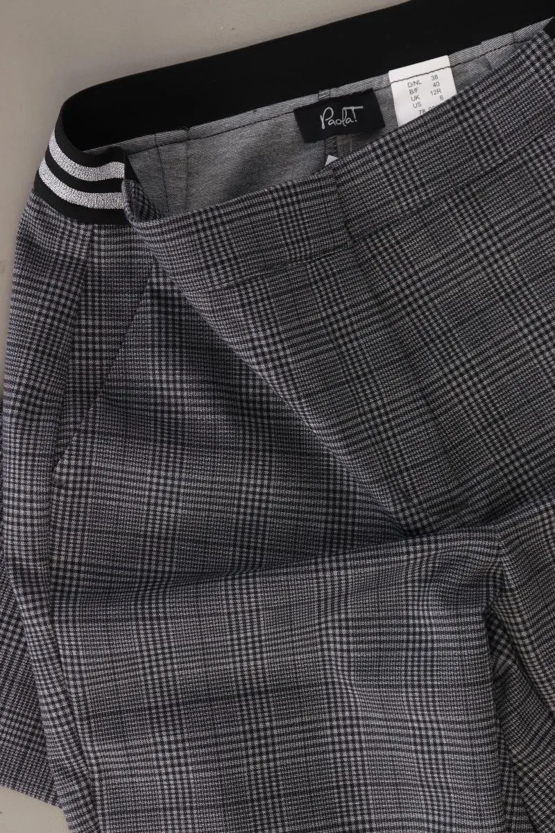 Paola Stoffhose Gr. 38 kariert grau aus Polyester