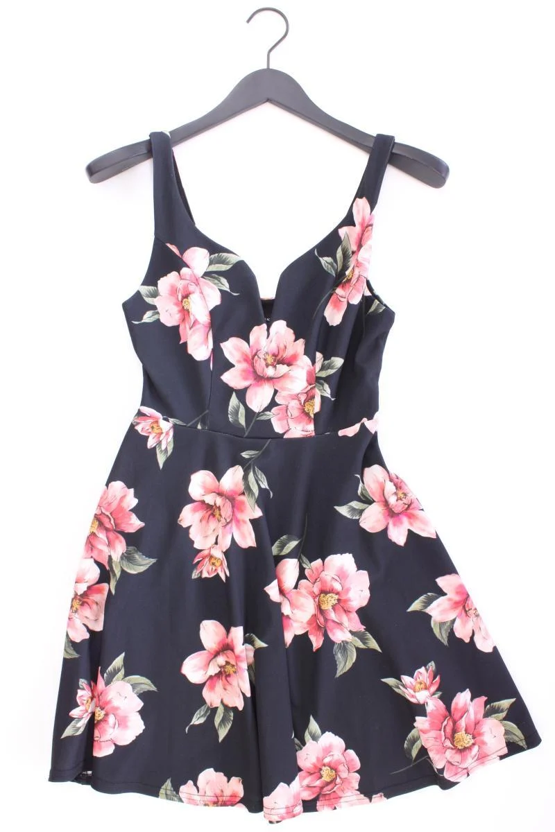 New Look Trägerkleid Gr. 36 mit Blumenmuster schwarz aus Polyester