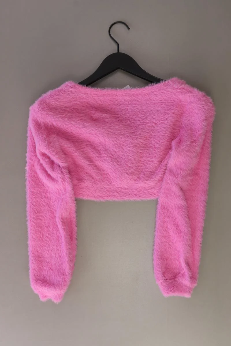 Bershka Cropped Cardigan Gr. S Langarm rosa aus Polyester