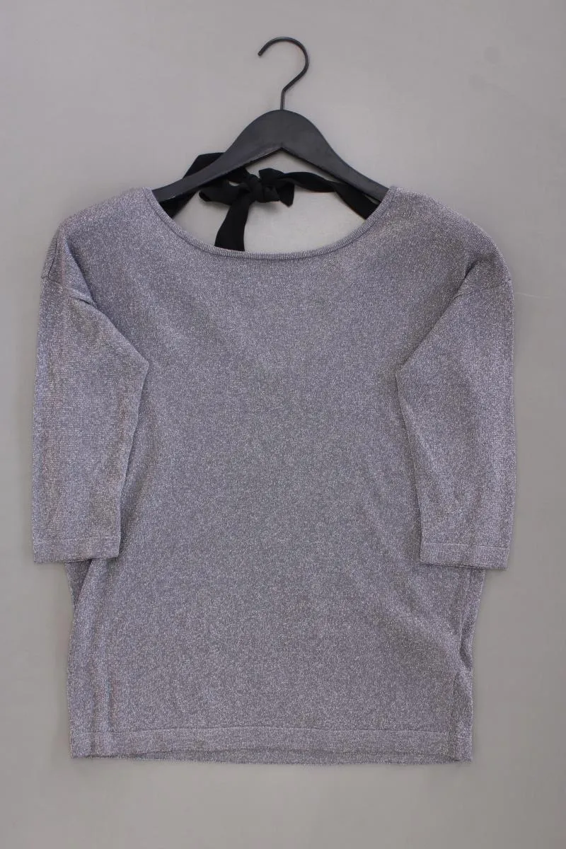 Reserved Oversize-Shirt Gr. 36 3/4 Ärmel mit Glitzer silber aus Viskose