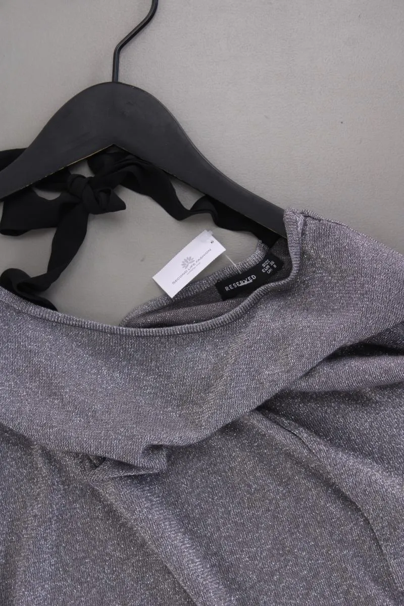 Reserved Oversize-Shirt Gr. 36 3/4 Ärmel mit Glitzer silber aus Viskose