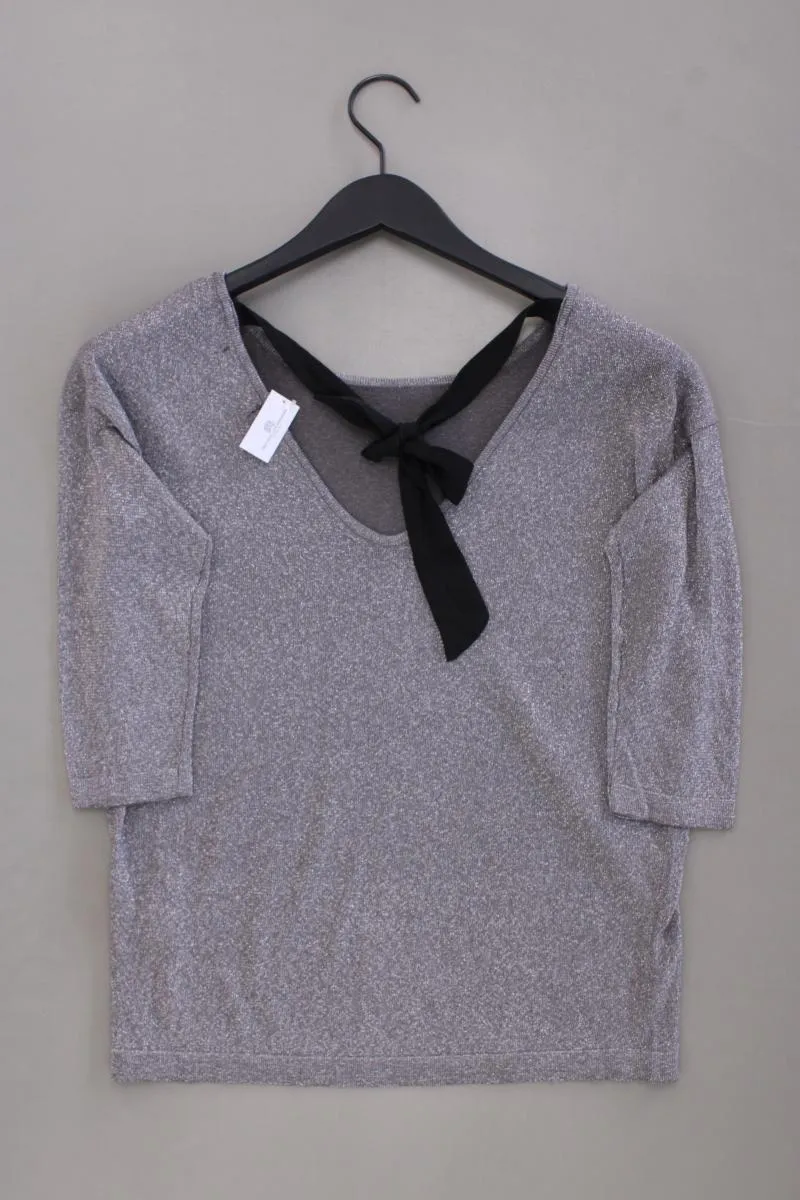 Reserved Oversize-Shirt Gr. 36 3/4 Ärmel mit Glitzer silber aus Viskose