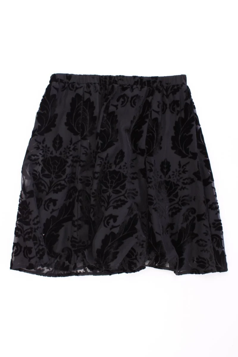 Nile Collection Rock Gr. XS mit Blumenmuster schwarz aus Viskose