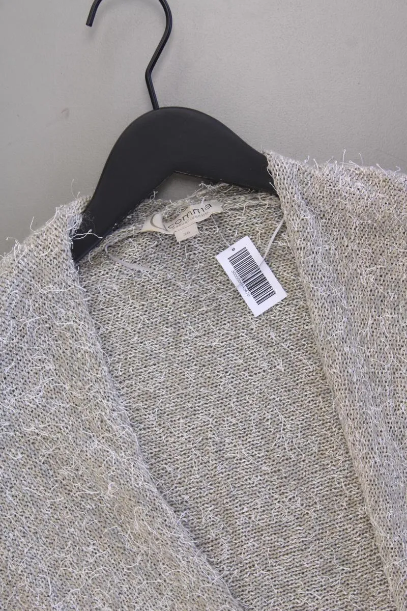 comma, Strickjacke Gr. 36 neuwertig 3/4 Ärmel grau aus Polyacryl
