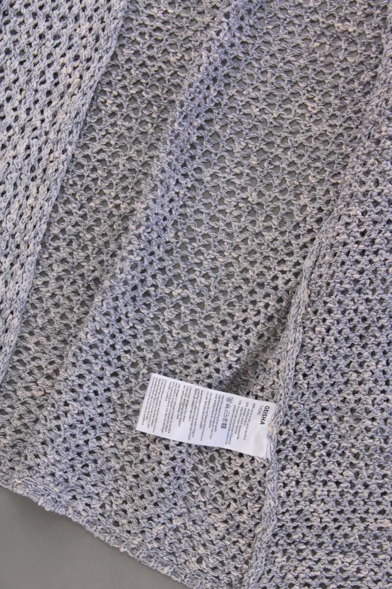 Geisha Strickjacke Gr. 38 neuwertig Langarm silber aus Polyacryl