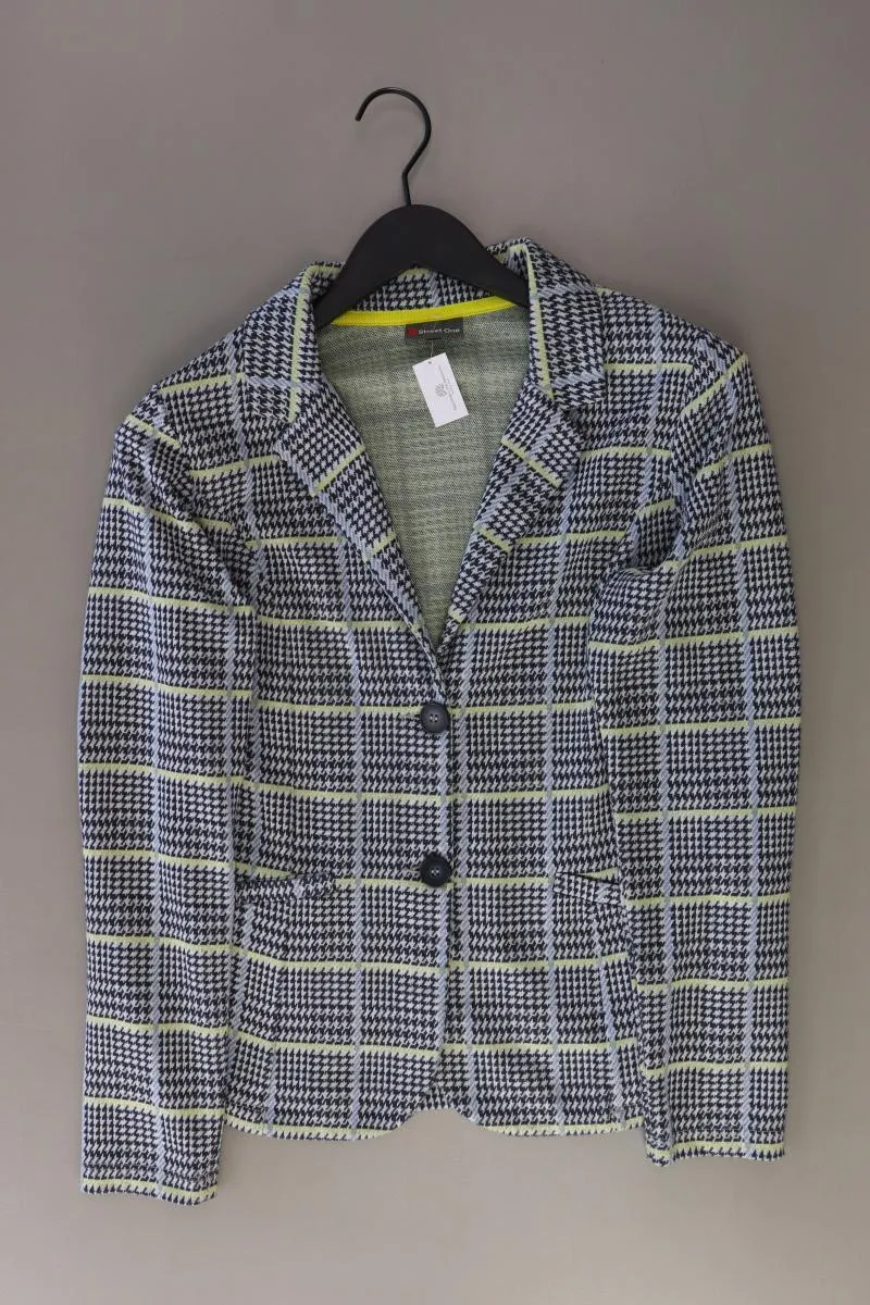 Street One Jerseyblazer Gr. 38 hahnentritt blau aus Baumwolle