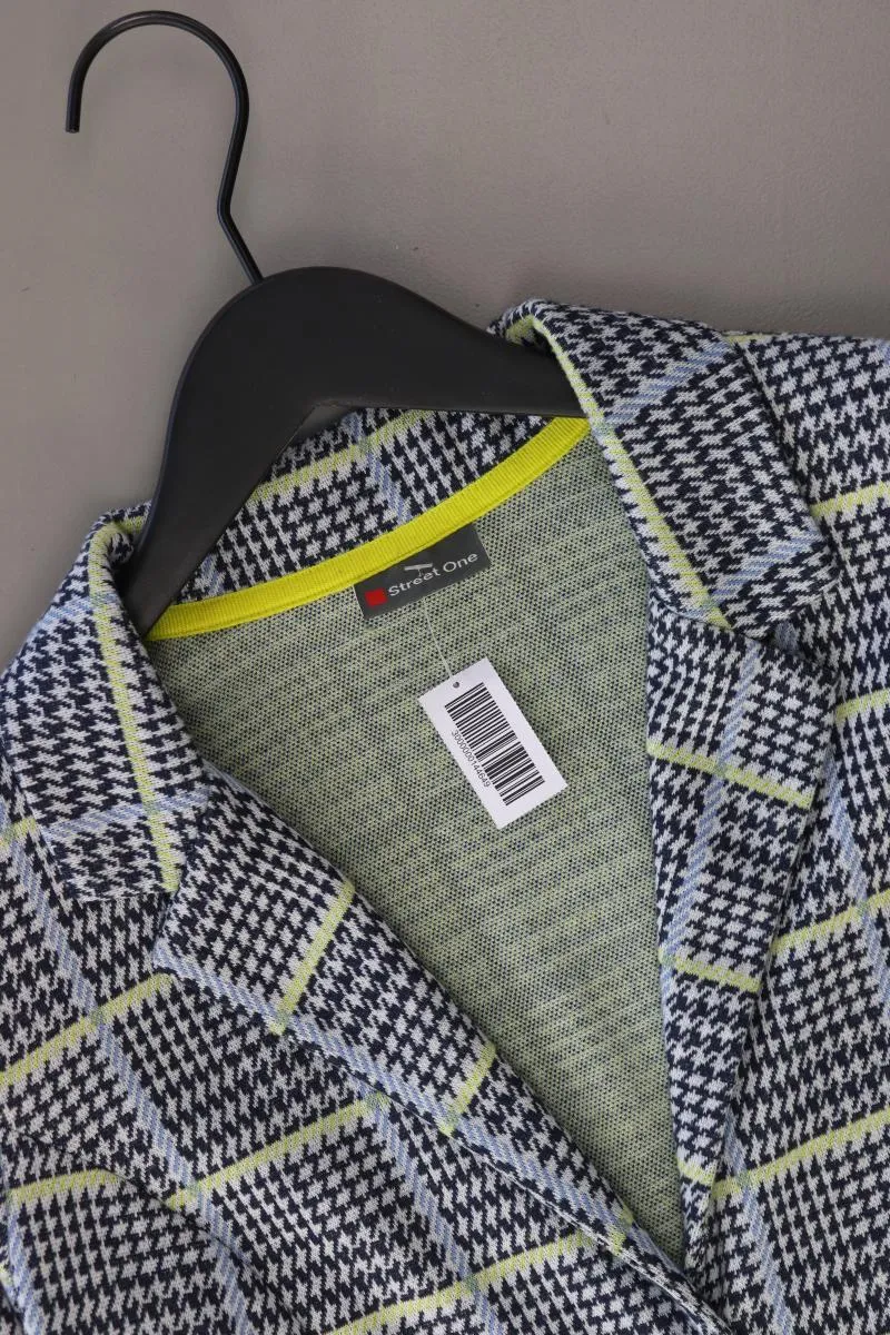Street One Jerseyblazer Gr. 38 hahnentritt blau aus Baumwolle