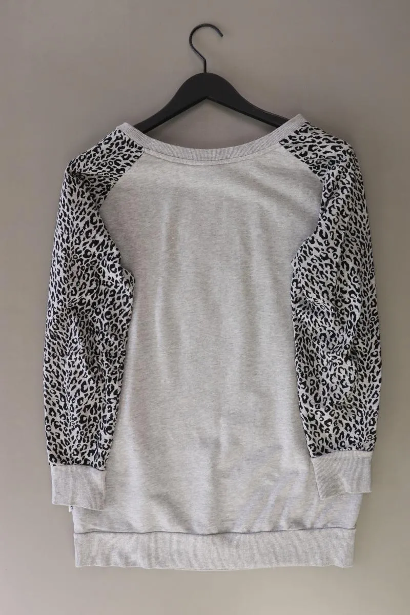 Adidas Langarmpullover Gr. 38 mit Tierdruck grau aus Baumwolle