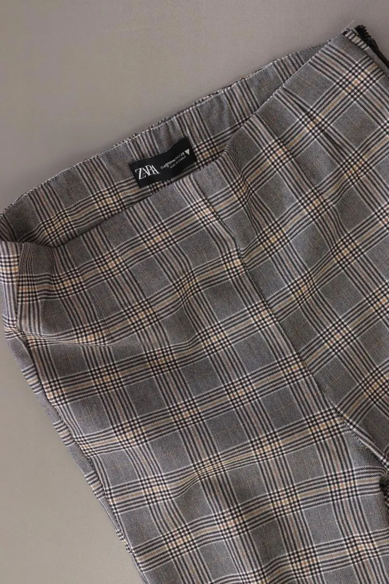 Zara Stretchhose Gr. M kariert grau aus Viskose