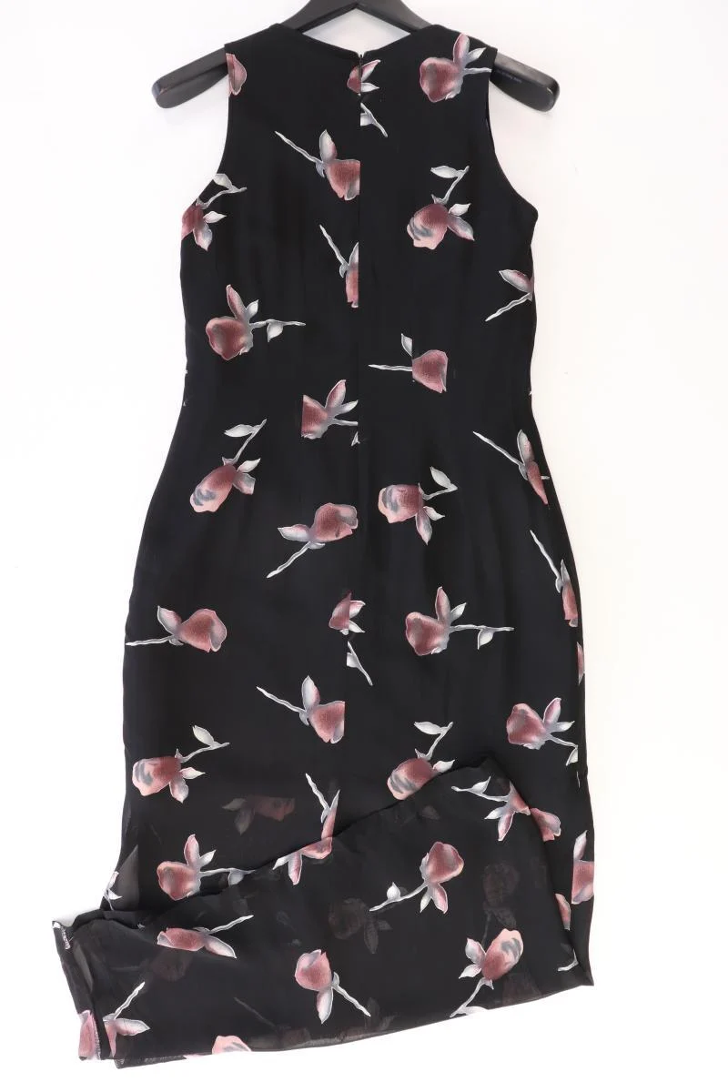 Yannick Maxikleid Gr. 40 mit Blumenmuster Ärmellos Vintage schwarz aus Polyester