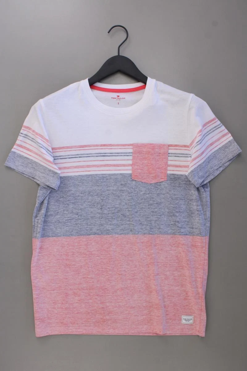 Tom Tailor T-Shirt für Herren Gr. S Kurzarm mehrfarbig aus Baumwolle