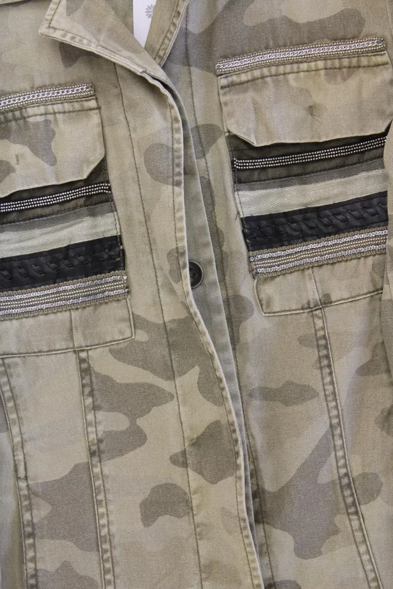 Marc Aurel Classic Jacke Gr. 36 camouflage olivgrün aus Baumwolle