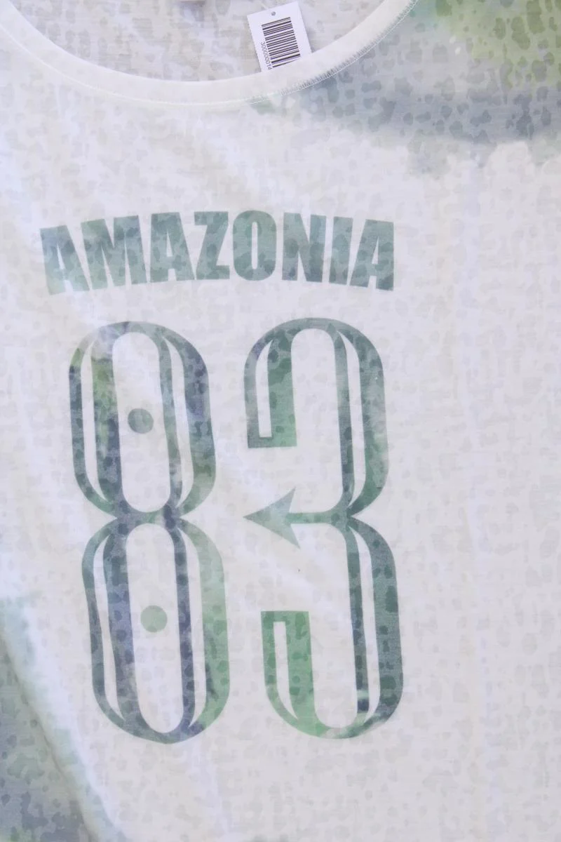 comma, Printshirt Gr. 38 Kurzarm grün