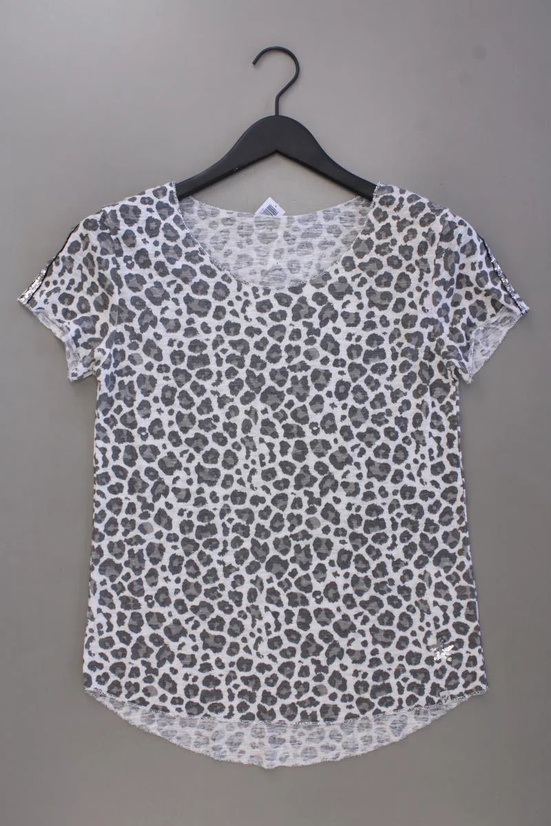Key Largo Printshirt Gr. S mit Tierdruck neuwertig Kurzarm grau aus Viskose