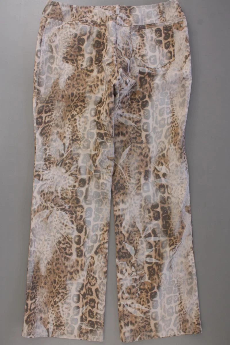 Monari Hose Gr. 46 mit Tierdruck Vintage braun aus Baumwolle