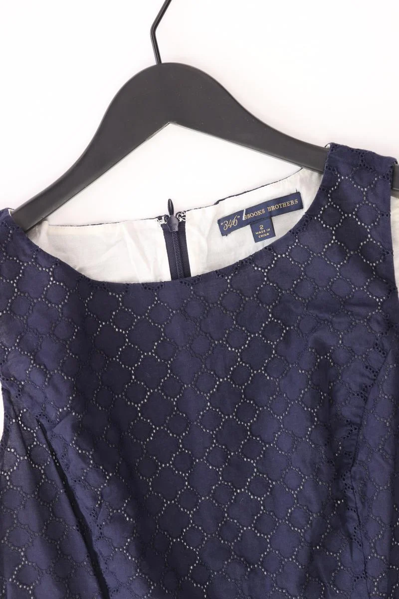 Brooks Brothers Etuikleid Gr. US 2 (XS) Ärmellos blau aus Baumwolle
