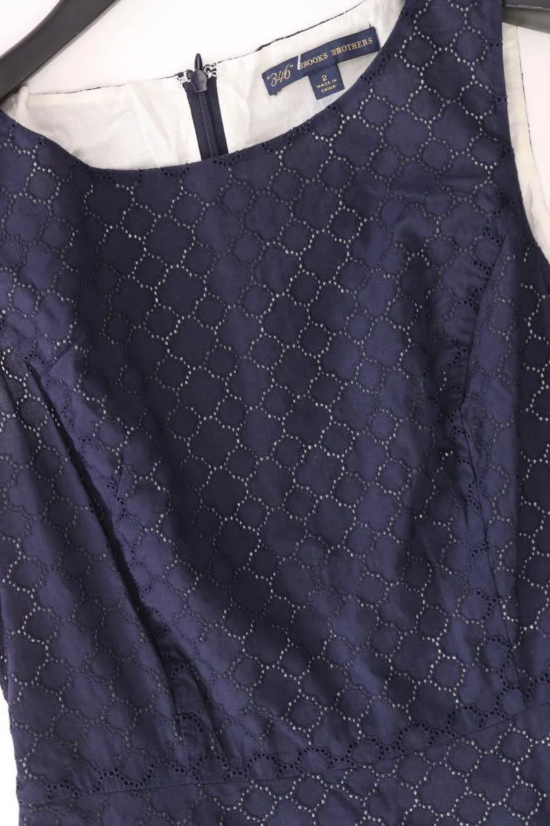Brooks Brothers Etuikleid Gr. US 2 (XS) Ärmellos blau aus Baumwolle