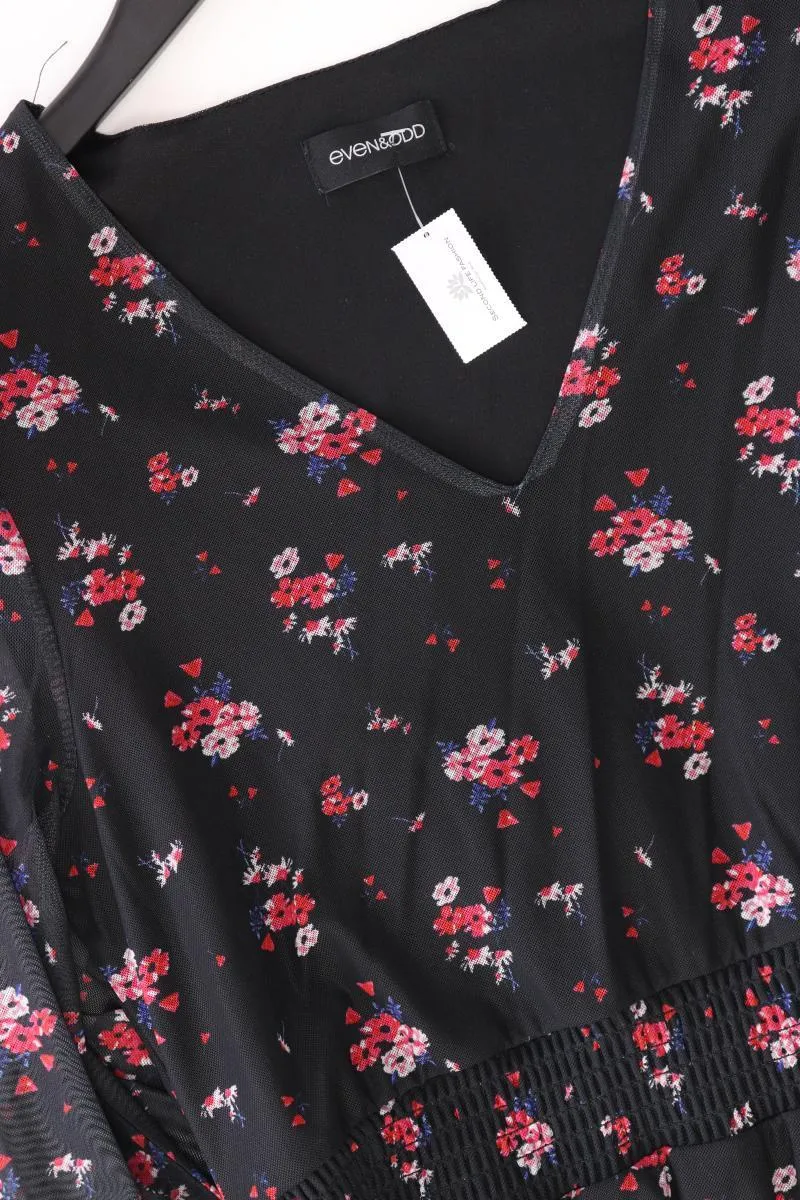 Even & Odd Chiffonkleid Gr. M mit Blumenmuster Langarm schwarz aus Polyester