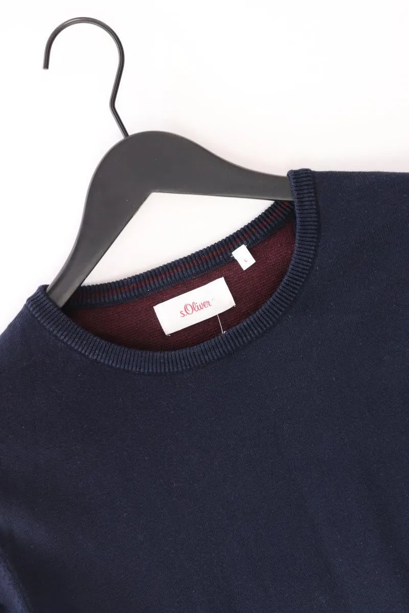 s.Oliver Feinstrickpullover für Herren Gr. L blau aus Baumwolle