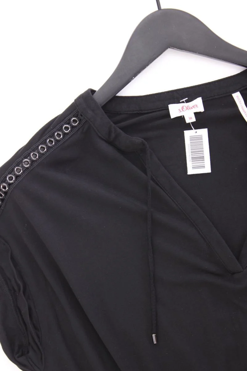 s.Oliver Jerseykleid Gr. 38 Kurzarm schwarz aus Viskose