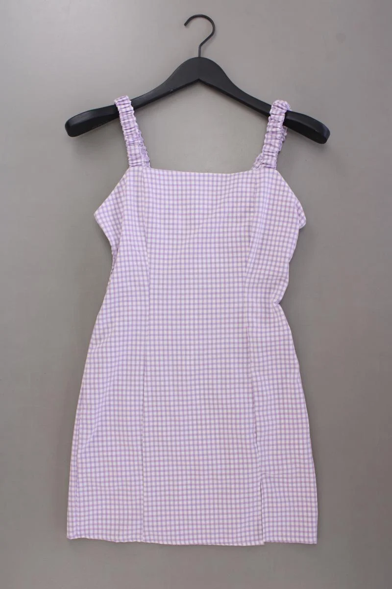 Pull&Bear Trägerkleid Gr. S kariert lila aus Viskose
