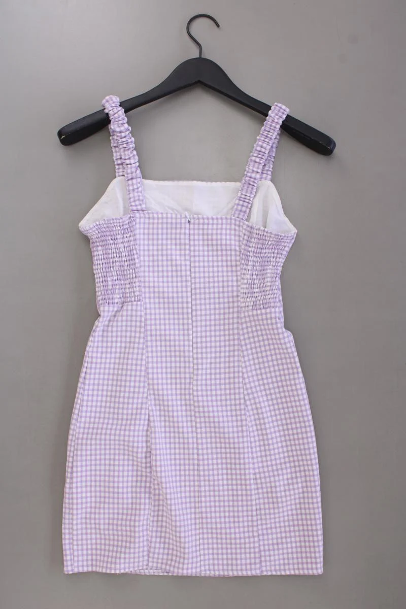 Pull&Bear Trägerkleid Gr. S kariert lila aus Viskose