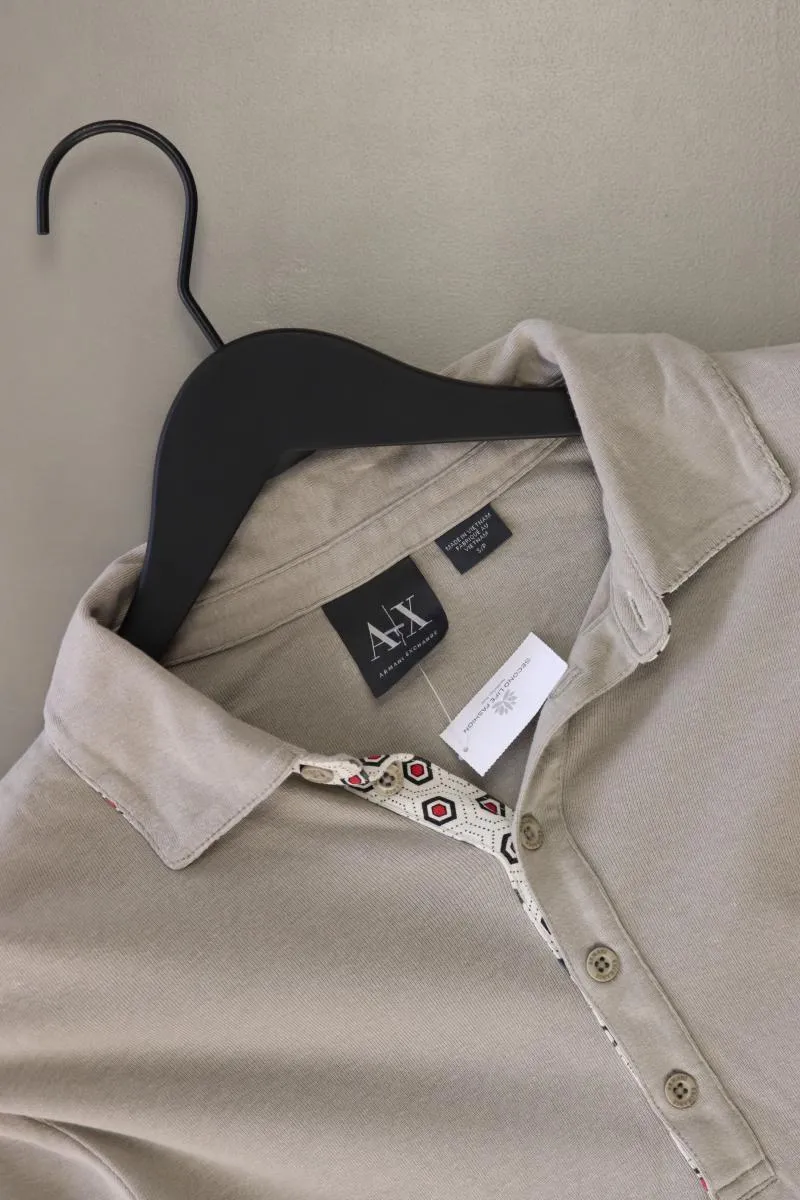 Armani Exchange Poloshirt für Herren Gr. S Langarm grau aus Baumwolle