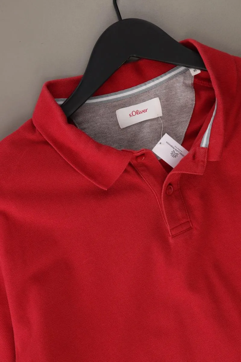 s.Oliver Poloshirt für Herren Gr. XL Kurzarm rot aus Baumwolle