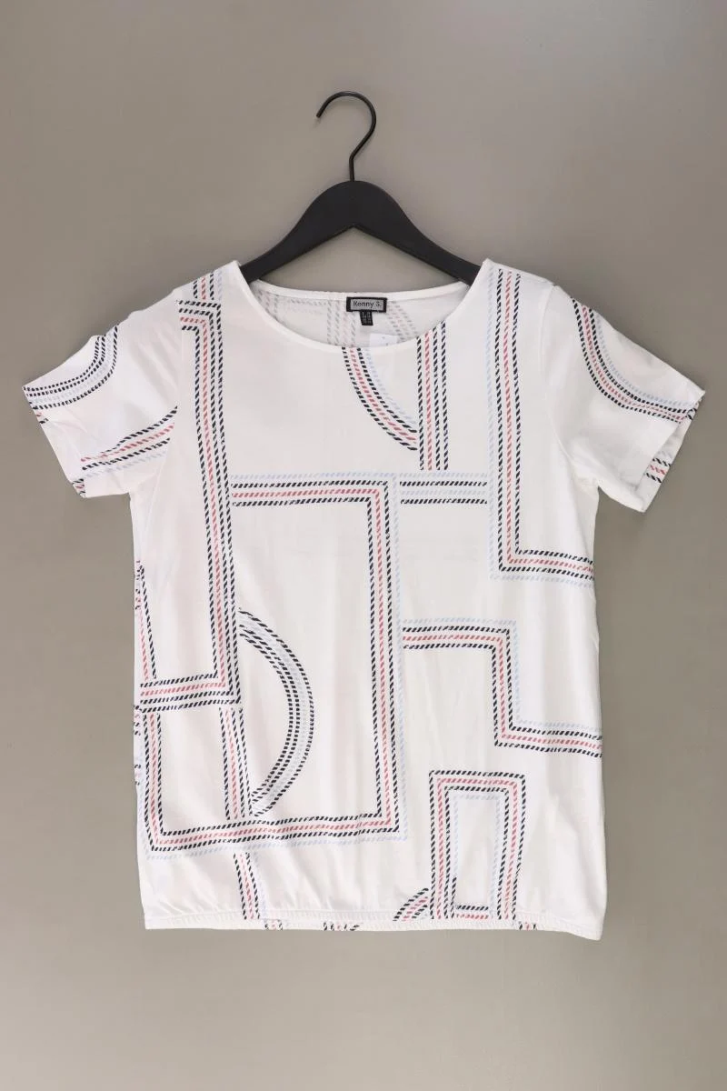 Kenny S. Printshirt Gr. 36 Kurzarm weiß aus Baumwolle