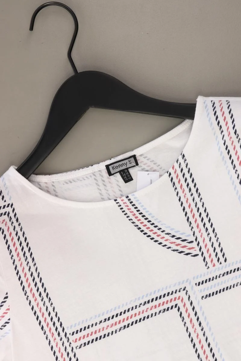 Kenny S. Printshirt Gr. 36 Kurzarm weiß aus Baumwolle