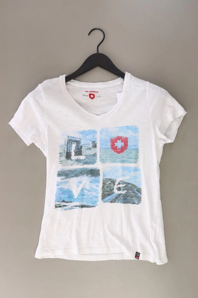 Wellensteyn Printshirt Gr. S Kurzarm weiß