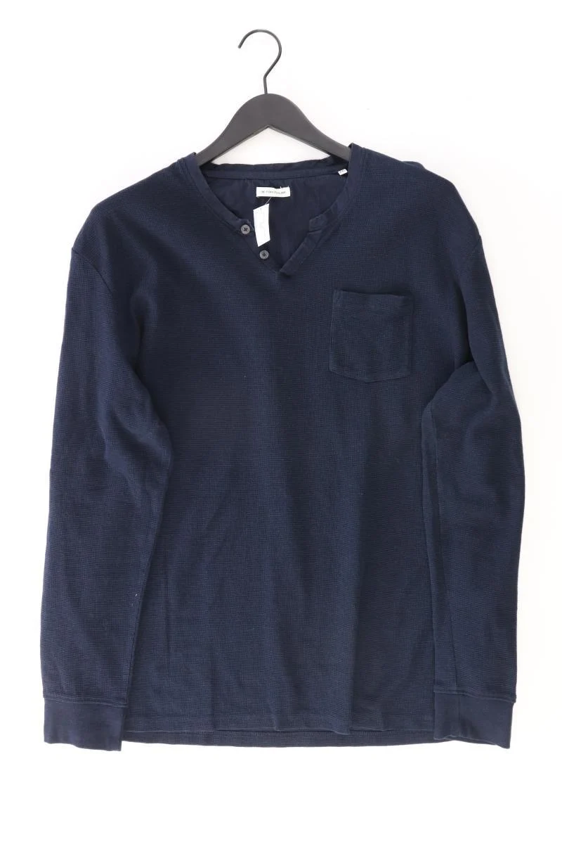 Tom Tailor Longsleeve-Shirt für Herren Gr. XXL Langarm blau aus Baumwolle